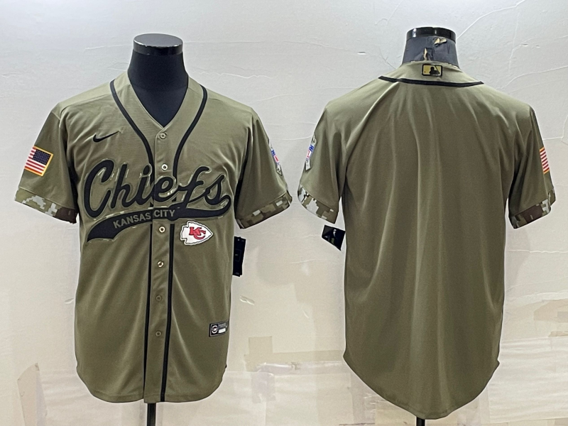 Men's Kansas City Chiefs Olive 2022 Salute To Service Limited Blank Jersey1