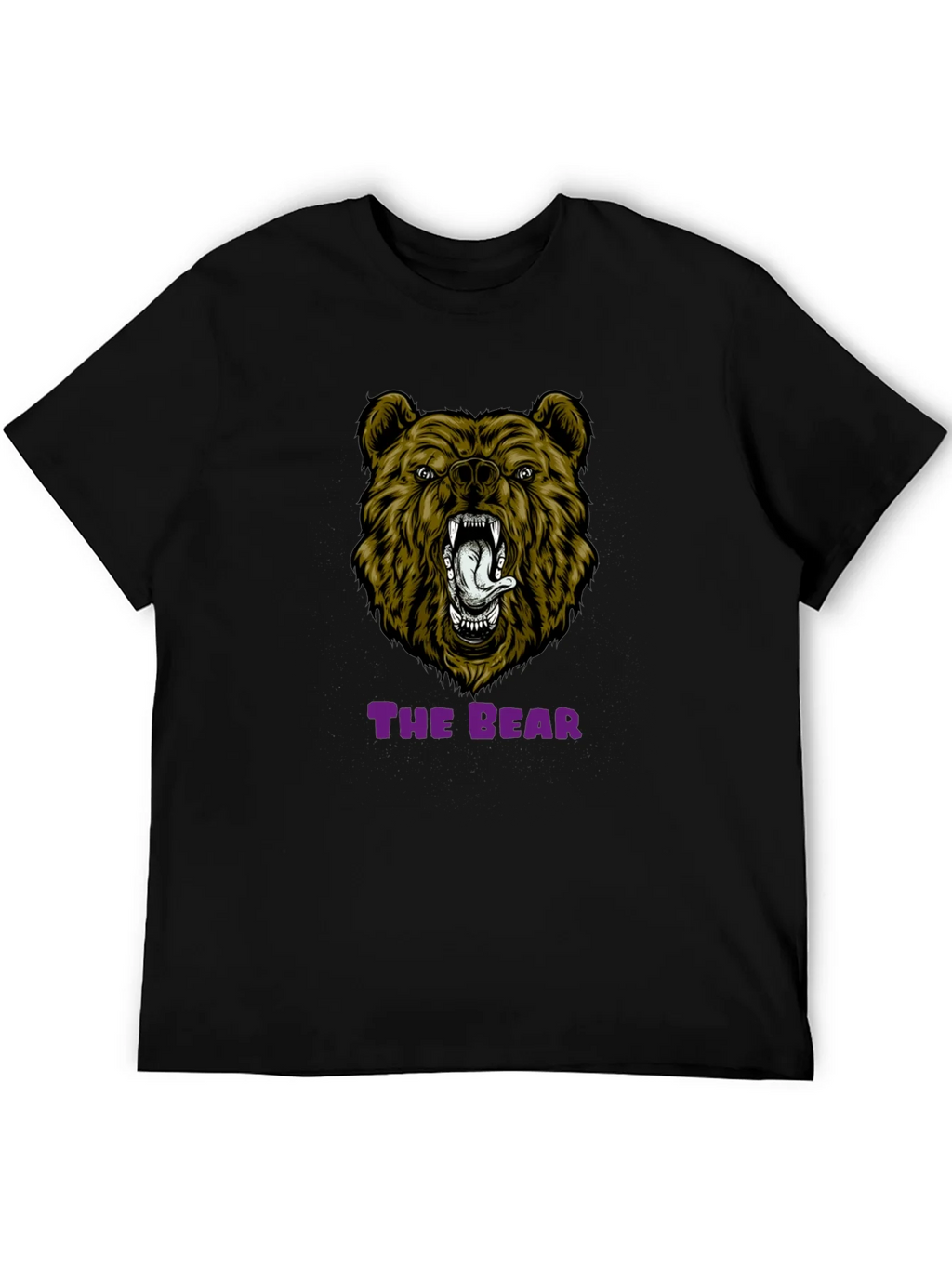 Bear Graphic Print T-Shirt - Mens Black Tee