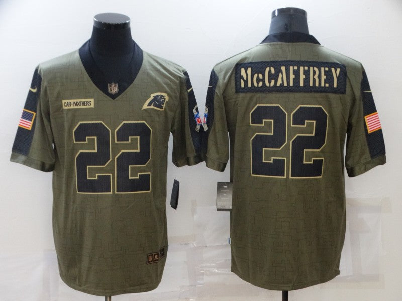 Men's Carolina Panthers Christian McCaffrey #22 Brown Player Game Jersey1
