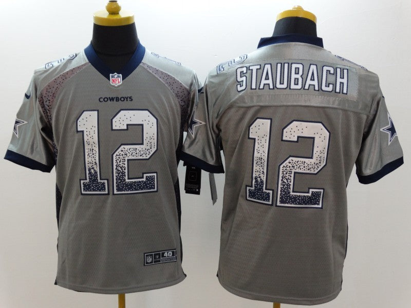Men's Dallas Cowboys Roger Staubach #12 Gray Game Jersey1