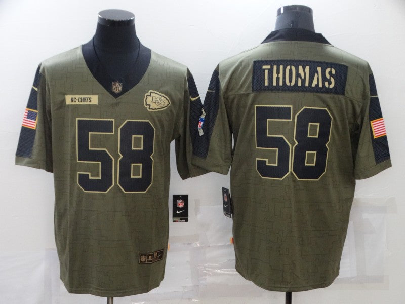 Men's Kansas City Chiefs Derrick Thomas #58 Brown Game Jersey1