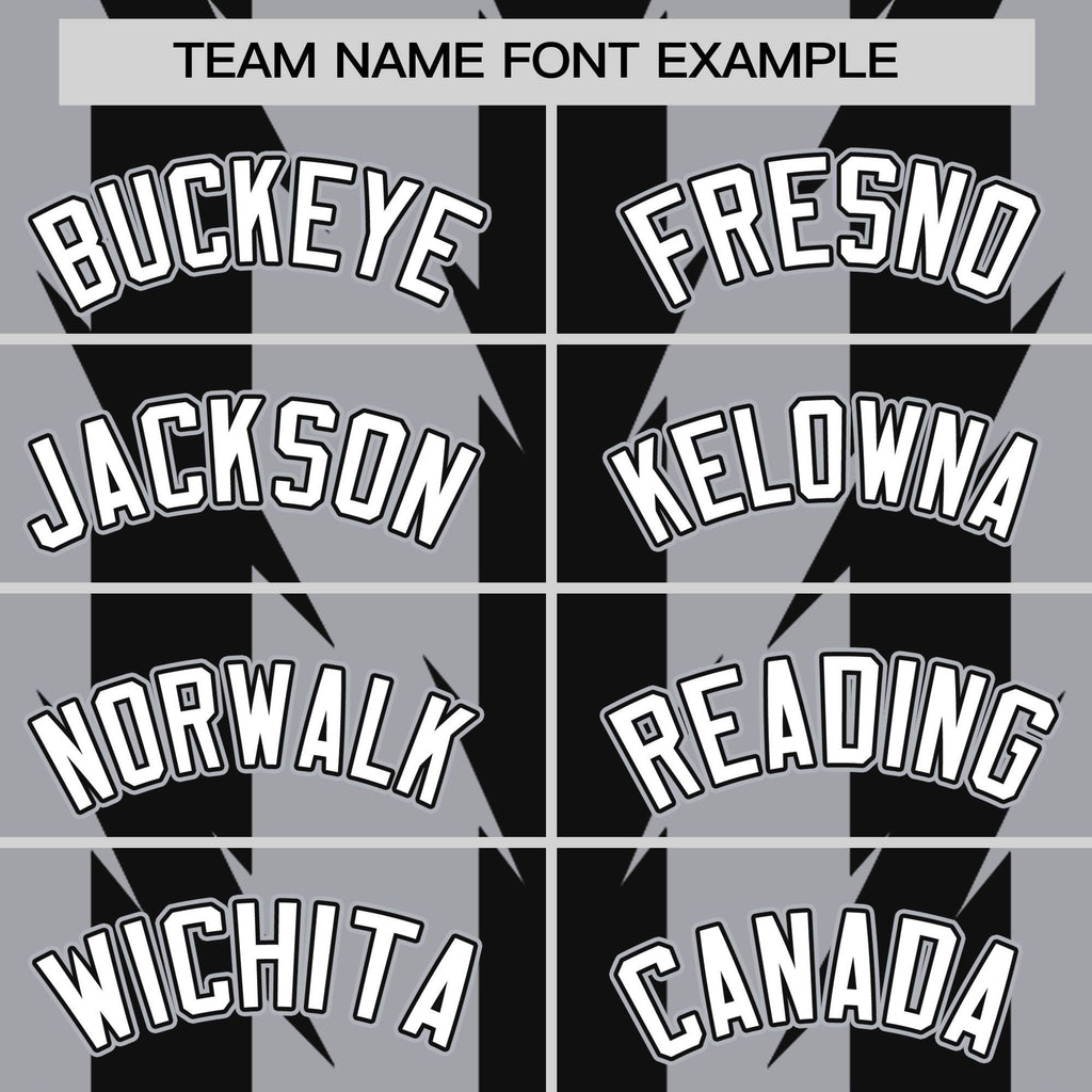 Custom Gray Black Raglan Sleeves Blade Pattern Authentic Baseball Jersey