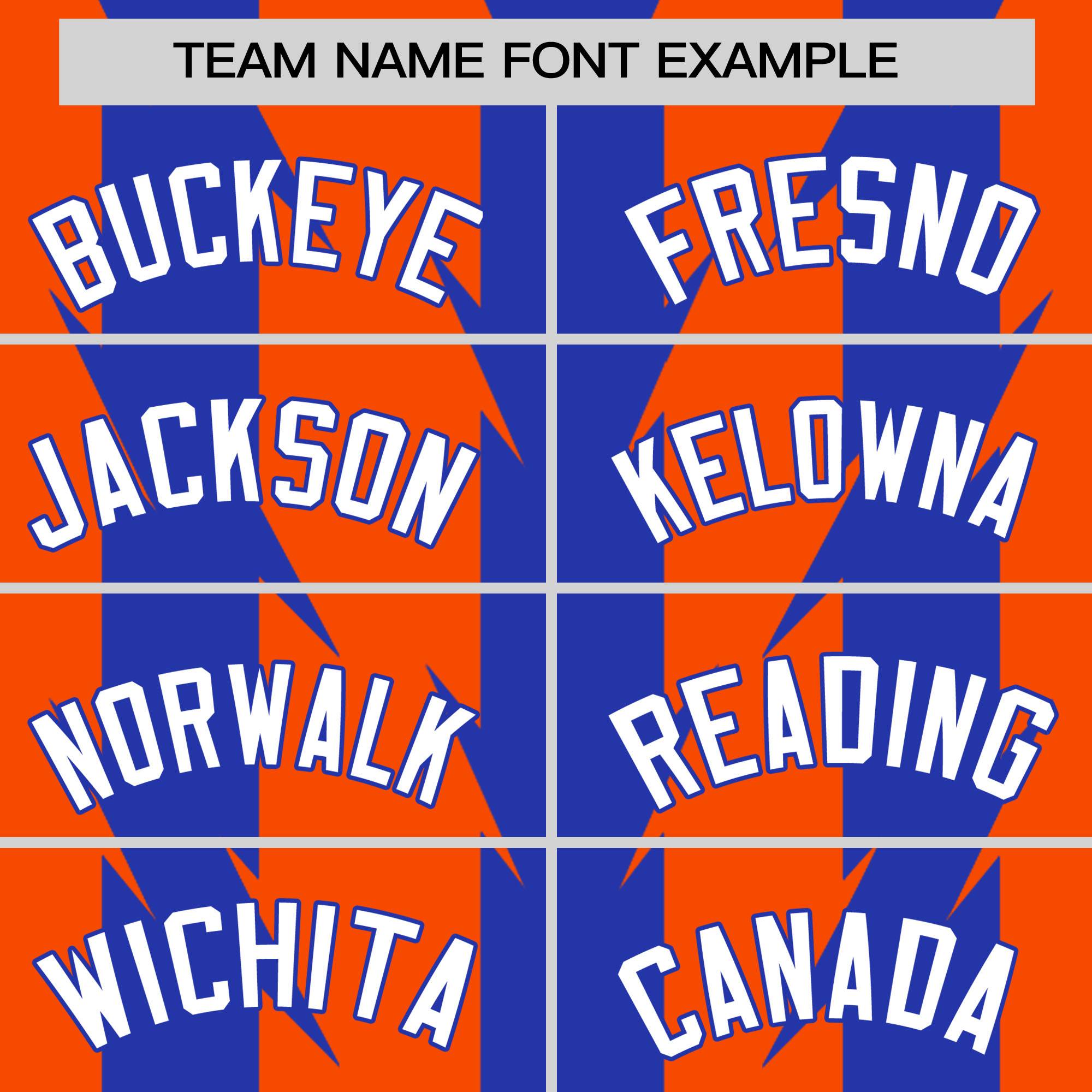 Custom Orange Royal Raglan Sleeves Blade Pattern Authentic Baseball Jersey
