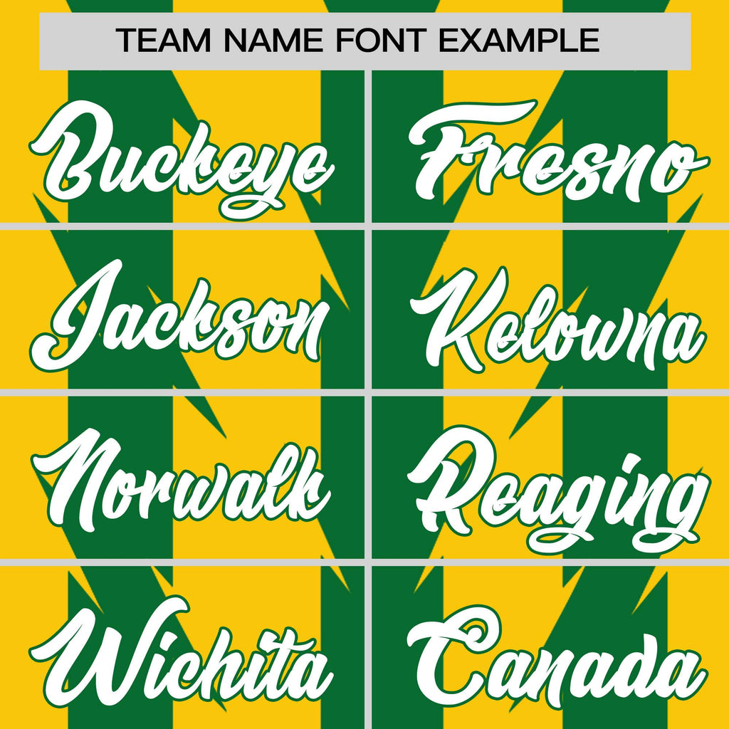 Custom Gold Kelly Green Raglan Sleeves Blade Pattern Authentic Baseball Jersey