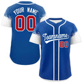 Custom Royal White Personalized Raglan Sleeves Design Authentic Baseball Jersey