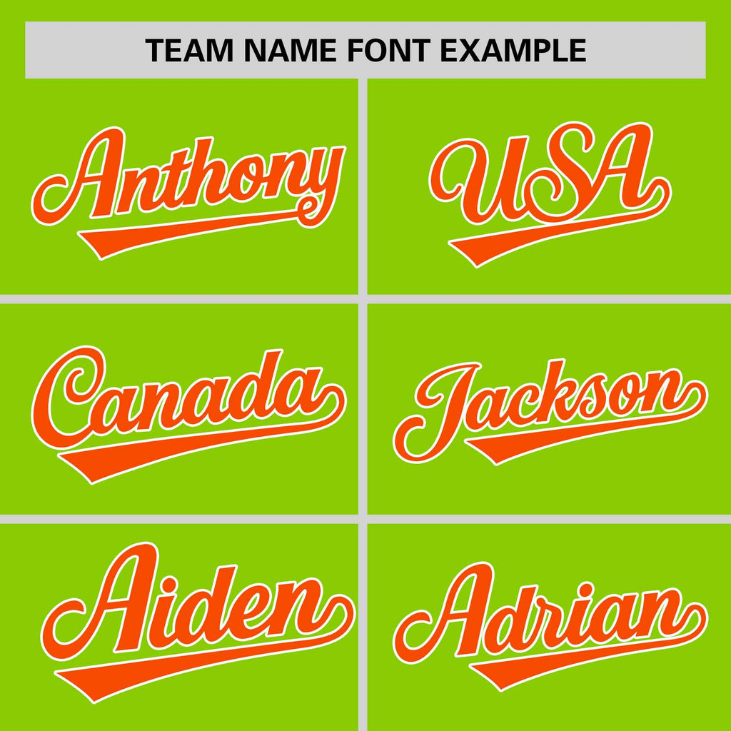 Custom Neon Green Orange Personalized Raglan Sleeves Design Authentic Baseball Jersey