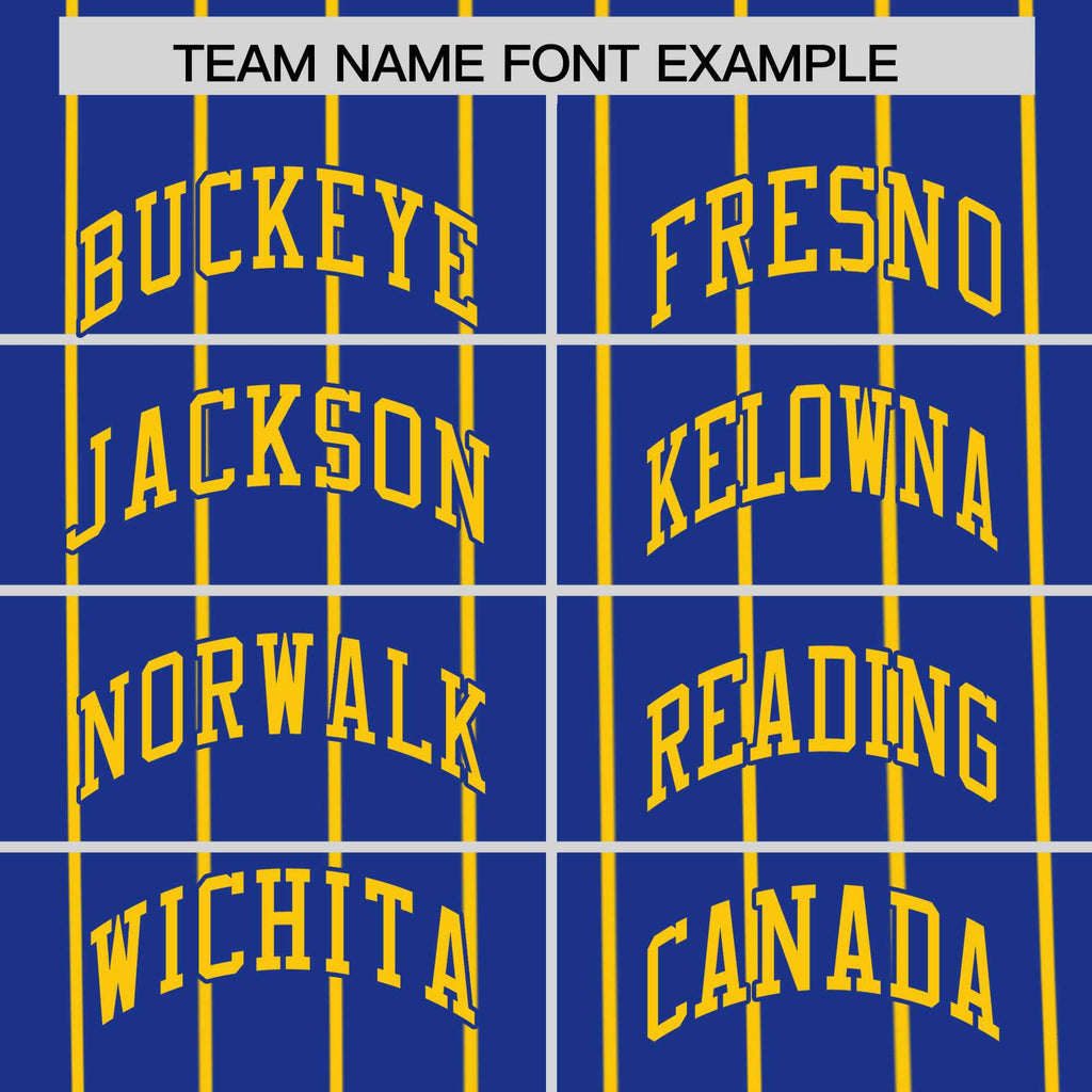 Custom Royal Gold Pinstripe Personalized Side Two-tone Authentic Baseball Jersey