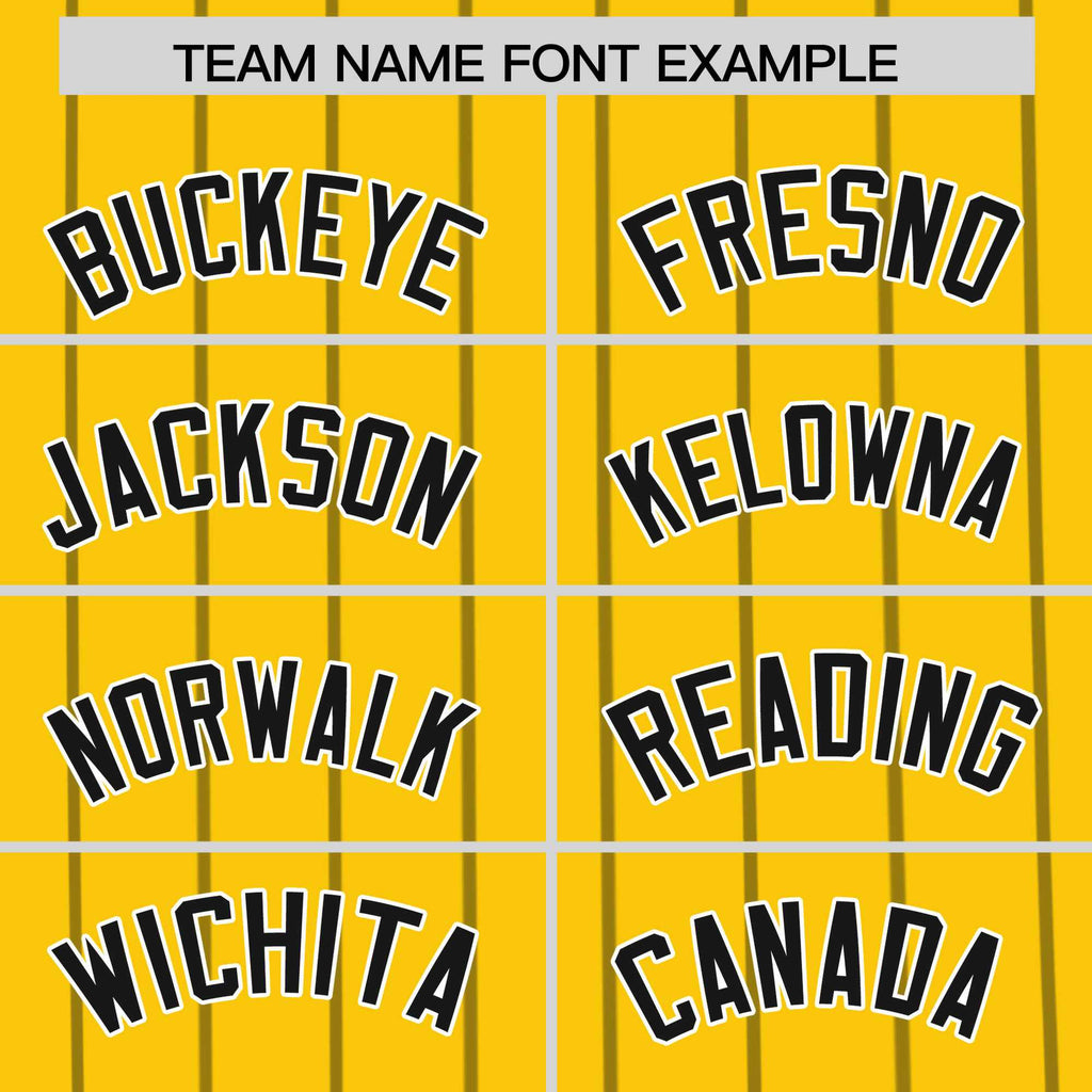 Custom Gold Black Pinstripe Personalized Side Two-tone Authentic Baseball Jersey