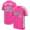Custom Pink Gray Pinstripe Personalized Side Two-tone Authentic Baseball Jersey