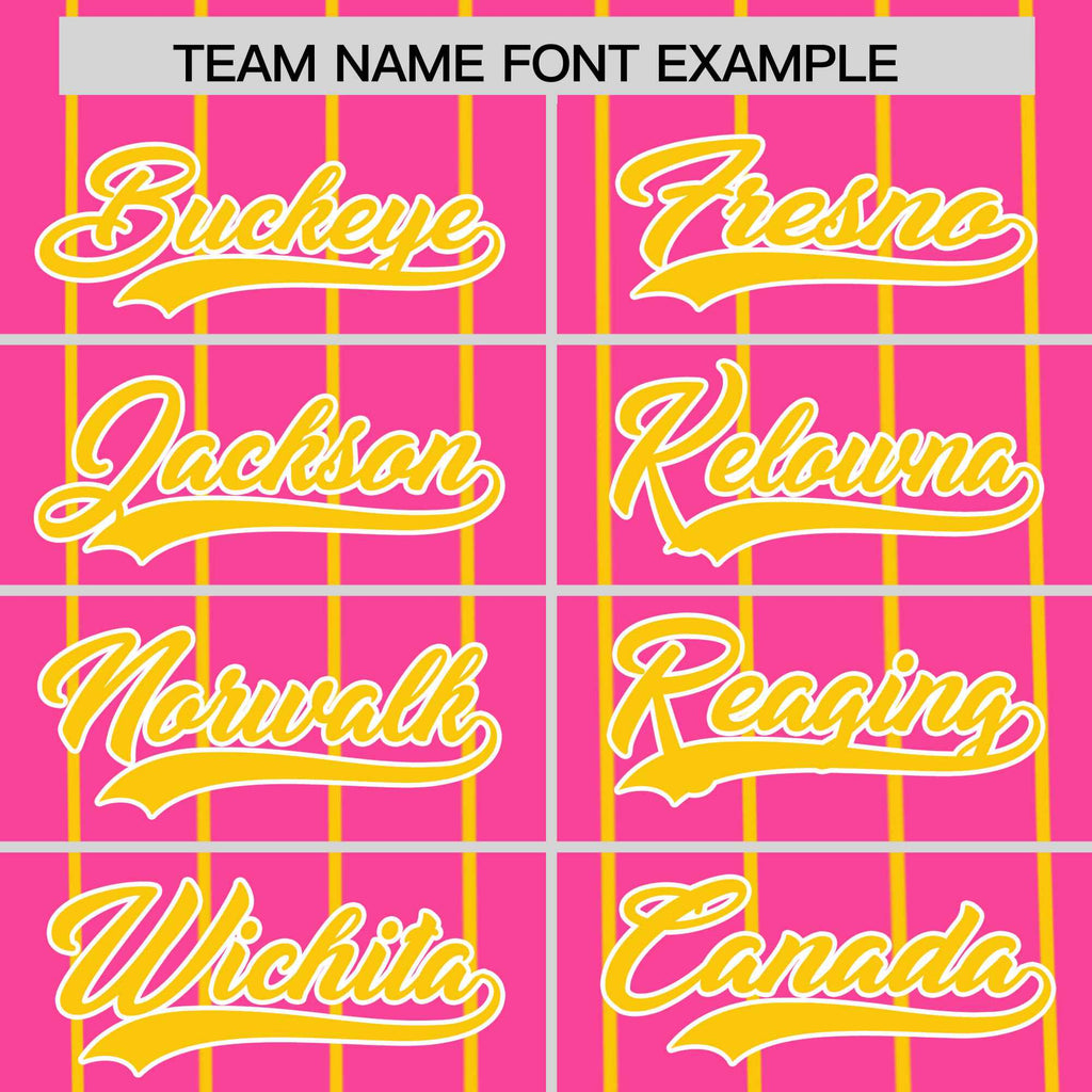 Custom Pink Gold Pinstripe Personalized Side Two-tone Authentic Baseball Jersey