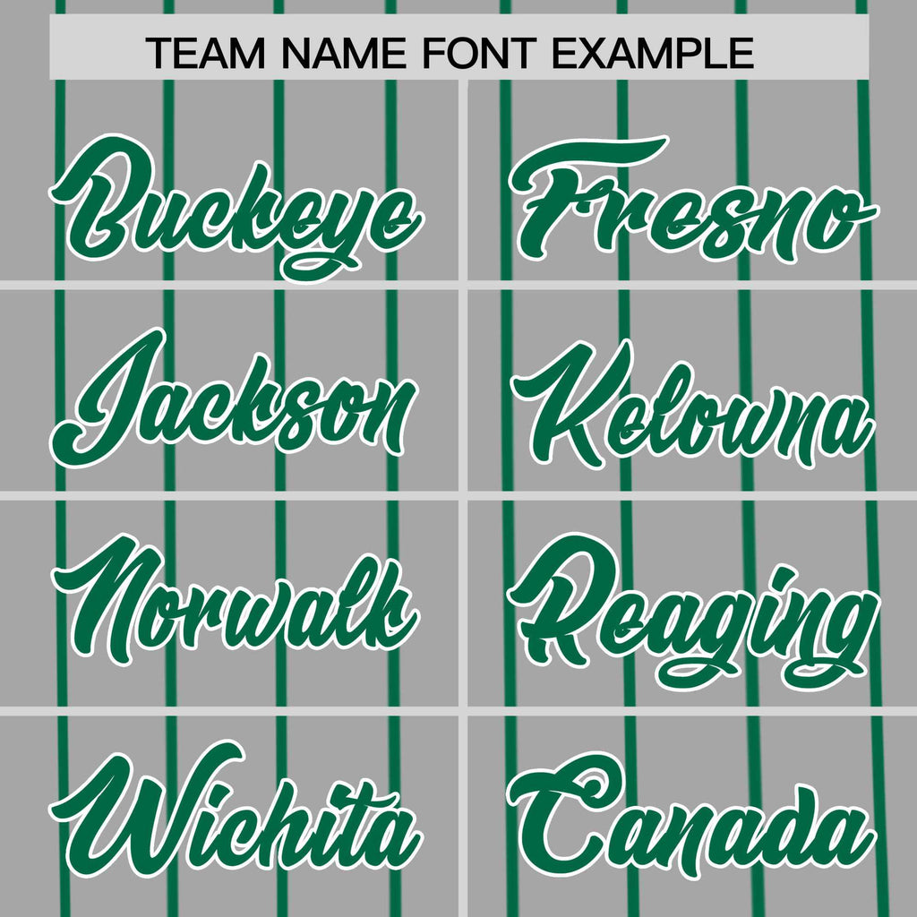 Custom Gray Kelly Green Pinstripe Personalized Side Two-tone Authentic Baseball Jersey