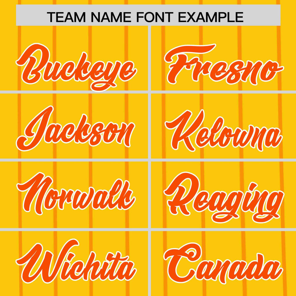 Custom Yellow Orange Pinstripe Personalized Side Two-tone Authentic Baseball Jersey