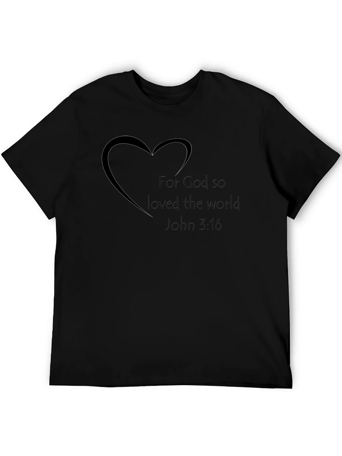 Faith-Based Black T-Shirt - For God So Loved Design
