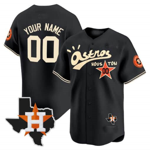 Custom H.Astros Cactus Jack Style Vapor Premier Limited Stitched Baseball Jerseys
