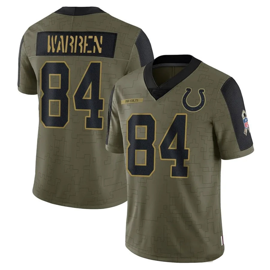 IN.Colts #84 Tyler Warren Player Olive Salute To Service Limited Football Jerseys