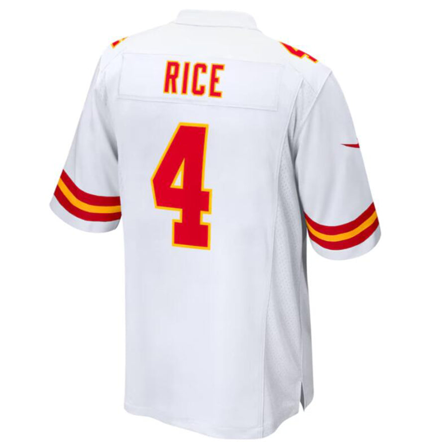 KC.Chiefs #4 Rashee Rice Player White Home Game Stitched Football Jerseys