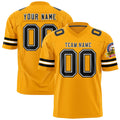 Custom Yellow Black-White Personalized Classic Authentic Football Jersey