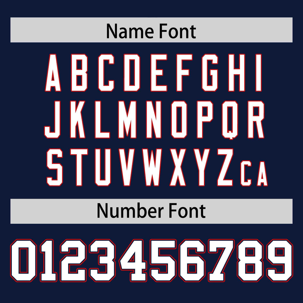 Custom Navy White-Red Personalized Classic Authentic Football Jersey