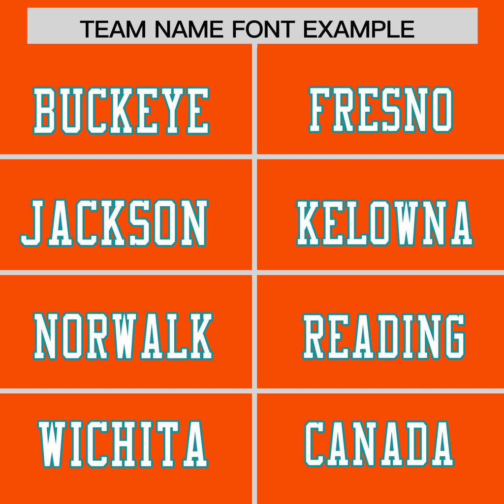 Custom Orange White-Aqua Personalized Classic Authentic Football Jersey