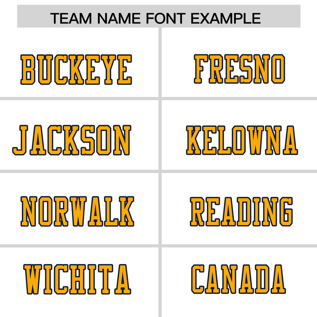 Custom White Yellow-Navy Personalized Classic Authentic Football Jersey