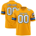 Custom Yellow White-Navy Personalized Classic Authentic Football Jersey