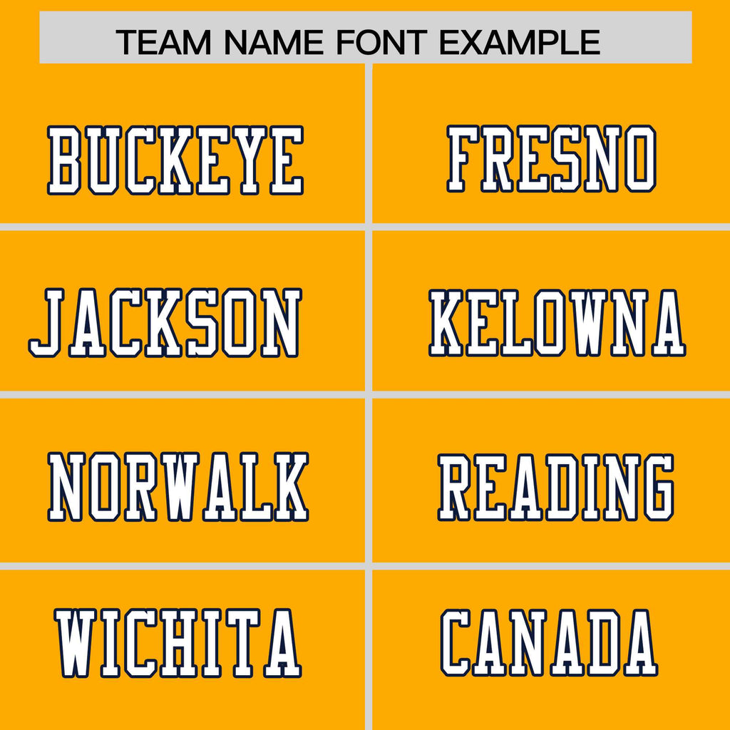 Custom Yellow White-Navy Personalized Classic Authentic Football Jersey