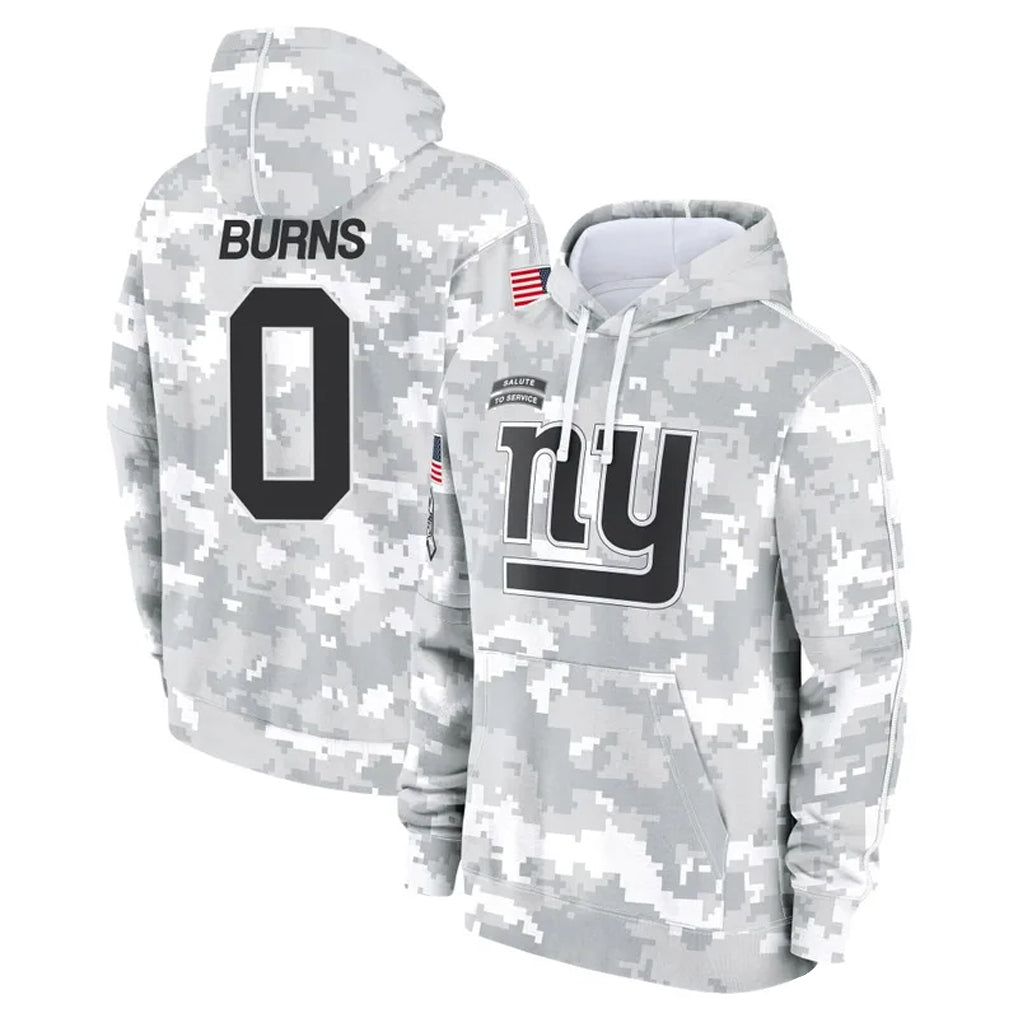 NY.Giants #0 Brian Burns Player Arctic Camo Salute to Service Hoodies Football Jerseys