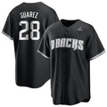 A.Diamondbacks #28 Eugenio Suarez Player Black Replica Home World Series Baseball Jerseys