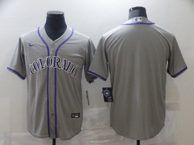 Men's Colorado Rockies Gray Replica Blank Jersey1