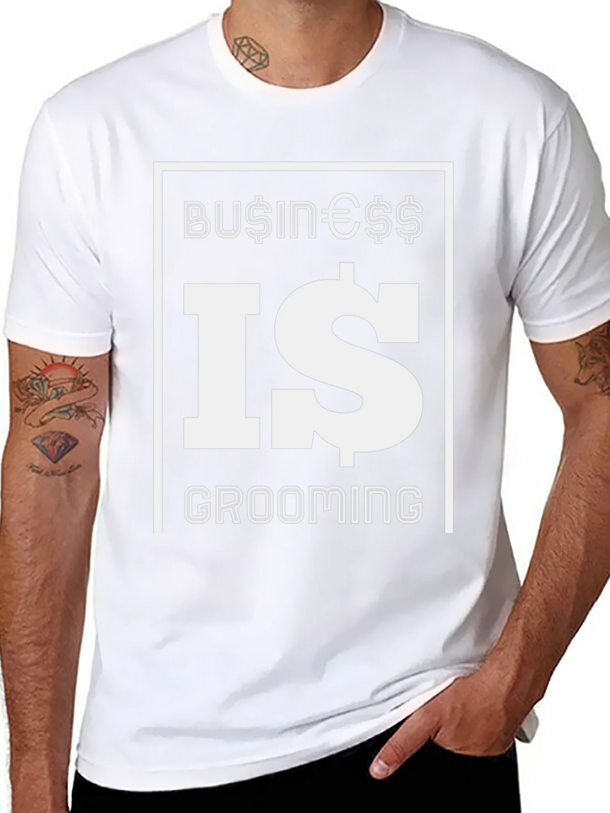 Business Is Grooming Graphic Tee - Stylish Black T-Shirt