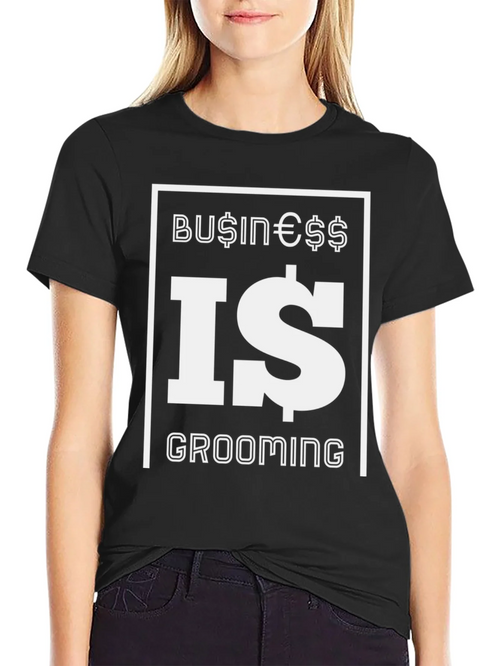 Business Is Grooming Graphic Tee - Stylish Black T-Shirt