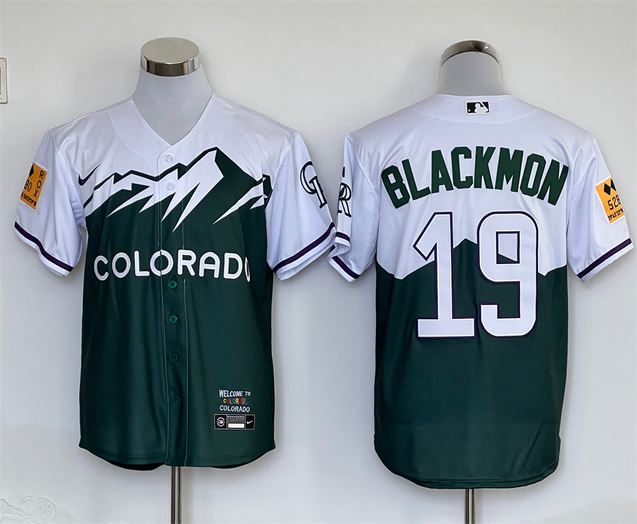 Men's Colorado Rockies Charlie Blackmon #19 Green City Connect Replica Player Jersey1