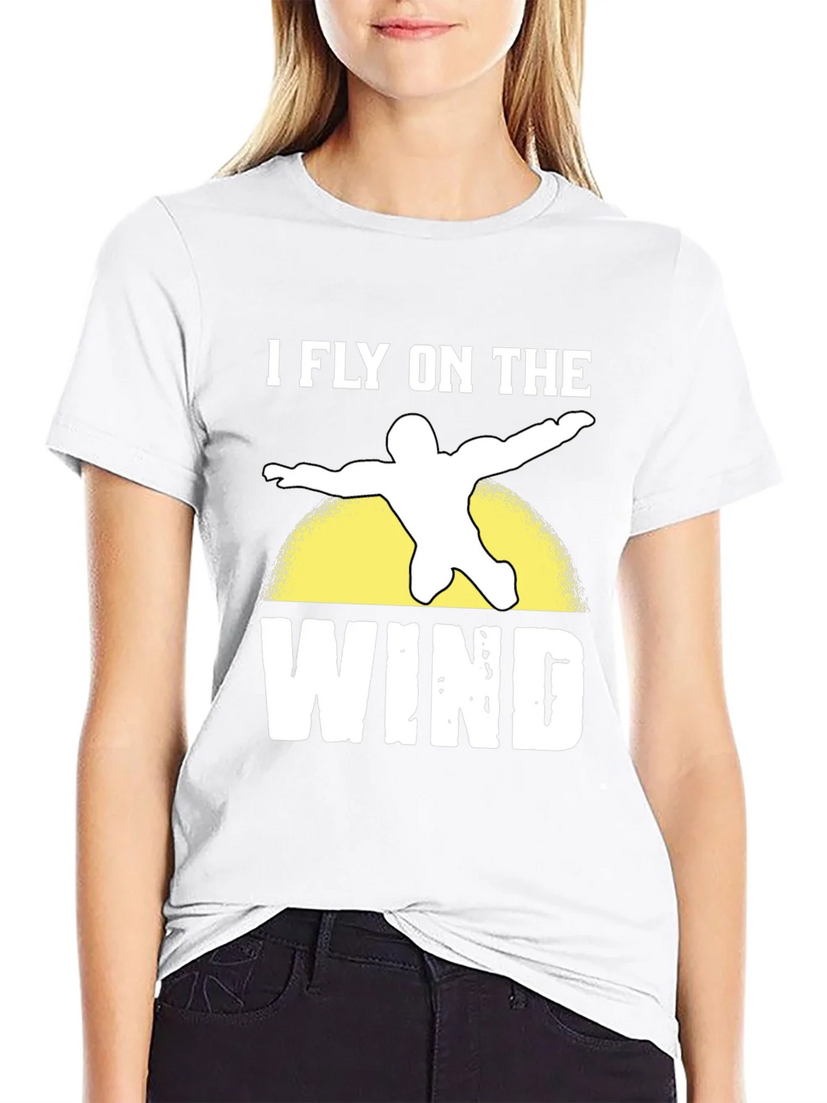 I Fly On The Wind Skydiving Black T-Shirt