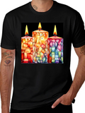 Candle Art Black T-Shirt