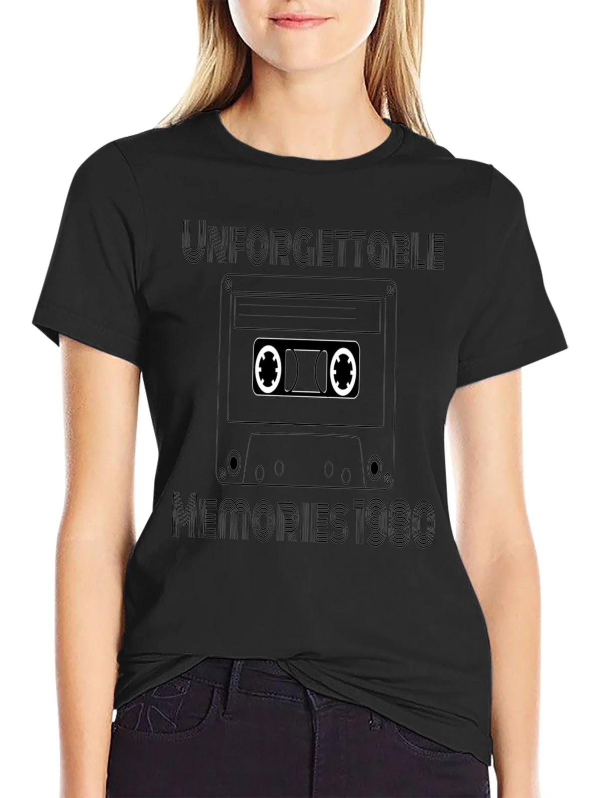 Retro Cassette Tape Memories T-Shirt - Black